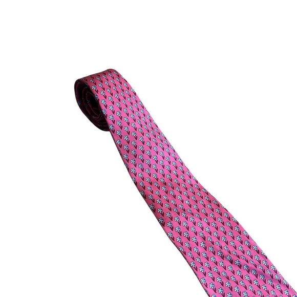 Brooks Basics Pure Silk Pink Floral Neck Tie Colorful Bold Men's - Picture 3 of 9